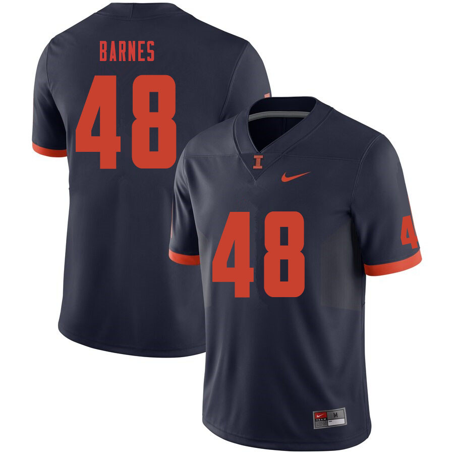 Men #48 Bryce Barnes Illinois Fighting Illini College Football Jerseys Sale-Navy